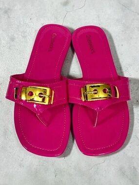 Chadwick’s Hot Pink Slip On Thong Flip Flops Sandals